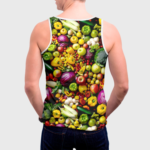 Мужская майка 3D Свежие овощи и фрукты, цвет 3D печать - фото 4