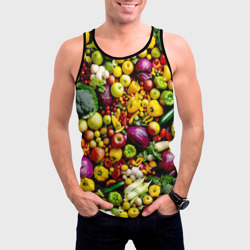 Мужская майка 3D Свежие овощи и фрукты - фото 2