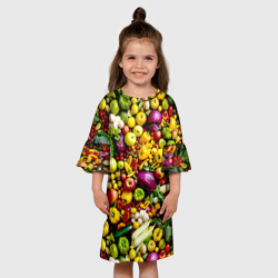 Детское платье 3D Свежие овощи и фрукты - фото 2
