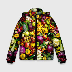 Зимняя куртка для мальчиков 3D Свежие овощи и фрукты