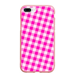 Чехол для iPhone 7Plus/8 Plus матовый Розовая клетка Барби