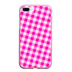 Чехол для iPhone 7Plus/8 Plus матовый Розовая клетка Барби