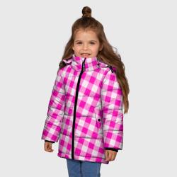 Зимняя куртка для девочек 3D Розовая клетка Барби - фото 2
