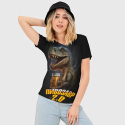 Женская футболка 3D Slim Пивозавр 2 - фото 2