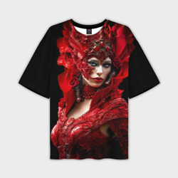 Мужская футболка oversize 3D Красная королева