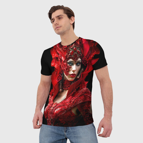 Мужская футболка 3D Красная королева, цвет 3D печать - фото 3
