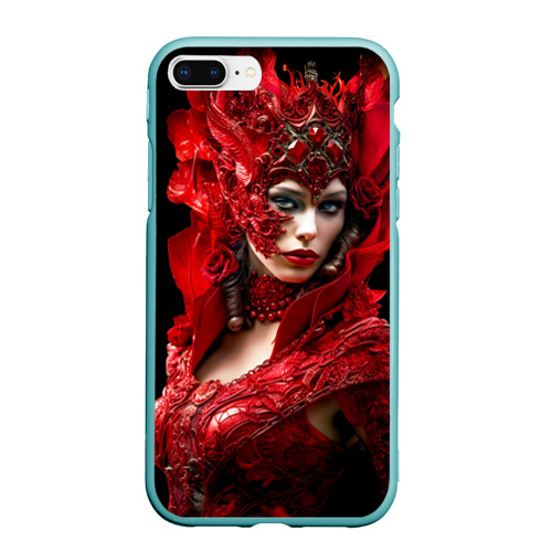Чехол для iPhone 7Plus/8 Plus матовый с принтом Красная королева, вид спереди #2