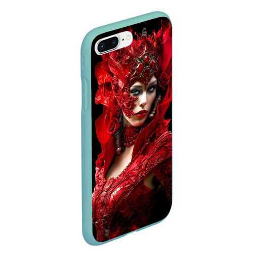 Чехол для iPhone 7Plus/8 Plus матовый с принтом Красная королева, вид сбоку #3