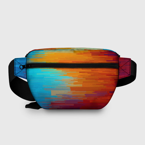 Поясная сумка 3D с принтом Цветной глитч, вид сзади #1