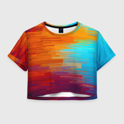 Женская футболка Crop-top 3D Цветной глитч