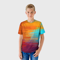 Детская футболка 3D Цветной глитч - фото 2