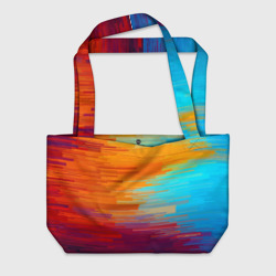 Пляжная сумка 3D Цветной глитч