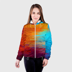 Женская куртка 3D Цветной глитч - фото 2