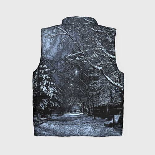 Женский жилет утепленный 3D Зимний пейзаж стилизация, цвет черный - фото 2