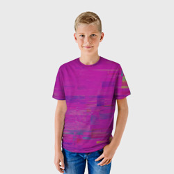 Детская футболка 3D Фиолетово византийский глитч - фото 2