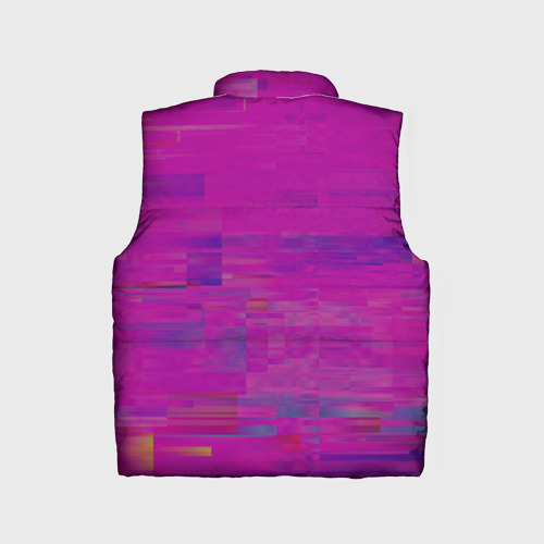 Детский жилет утепленный 3D Фиолетово византийский глитч, цвет черный - фото 2
