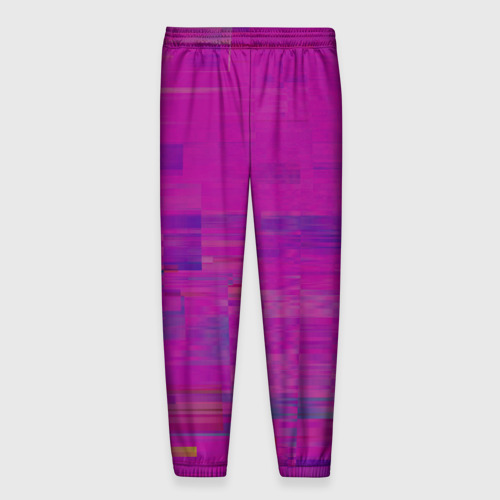 Мужские брюки 3D с принтом Фиолетово византийский глитч, вид сзади #1