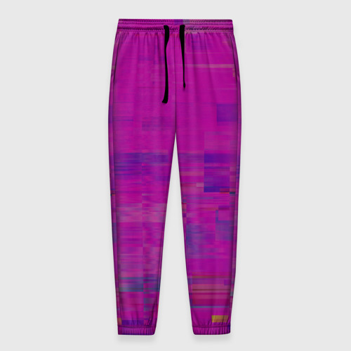 Мужские брюки 3D с принтом Фиолетово византийский глитч, вид спереди #2
