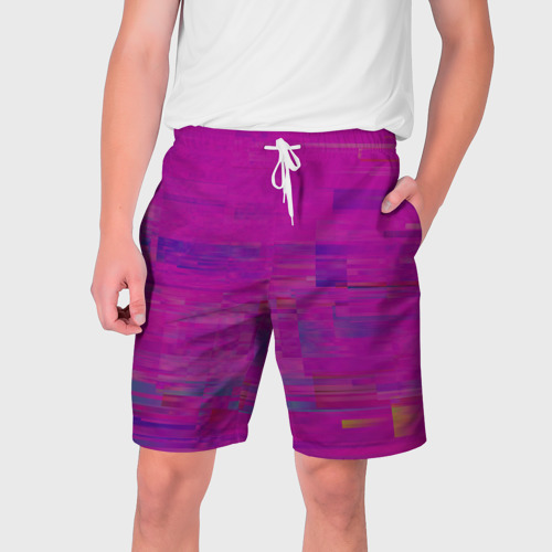 Мужские шорты 3D Фиолетово византийский глитч, цвет 3D печать