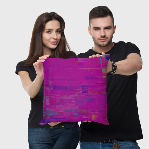 Подушка 3D Фиолетово византийский глитч - фото 3