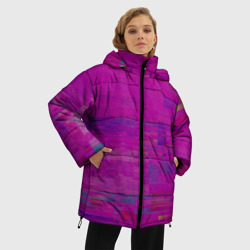 Женская зимняя куртка Oversize Фиолетово византийский глитч - фото 2
