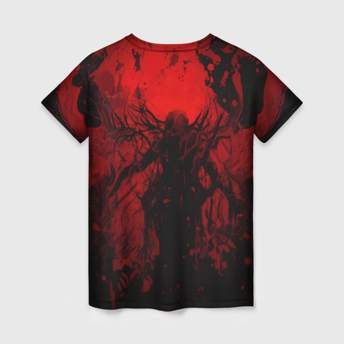 Женская футболка 3D с принтом Боевой кибернетический  демон, вид сзади #1