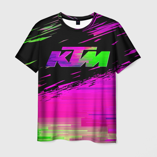 Мужская футболка 3D с принтом KTM Freeride, вид спереди #2