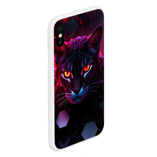 Чехол для iPhone XS Max матовый Panther Cyberpunk, цвет белый - фото 3