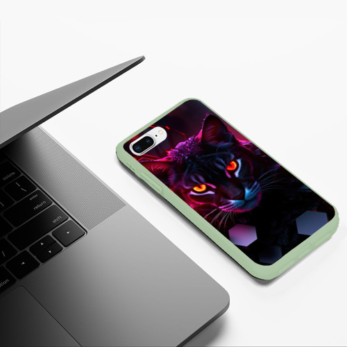 Чехол для iPhone 7Plus/8 Plus матовый с принтом Panther  cyberpunk, фото #5