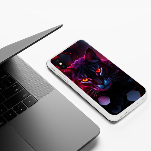 Чехол для iPhone XS Max матовый Panther Cyberpunk, цвет белый - фото 5