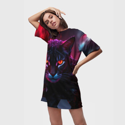 Платье-футболка 3D Panther Cyberpunk - фото 2