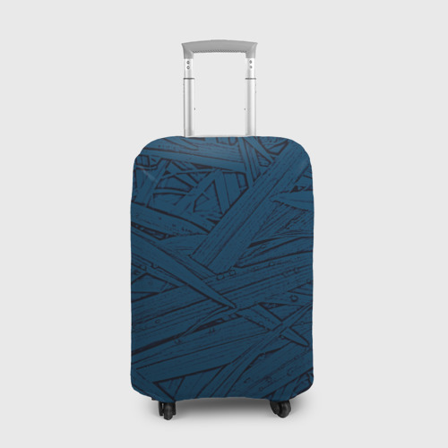 Чехол для чемодана 3D Стилизация трава тёмно-синий, цвет 3D печать