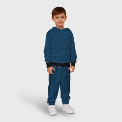 Детский костюм с толстовкой 3D Стилизация трава тёмно-синий - фото 2