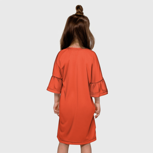 Детское платье 3D с принтом СССР Ленин жив, вид сзади #2