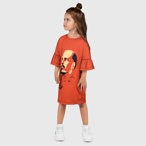 Детское платье 3D с принтом СССР Ленин жив, фото на моделе #1