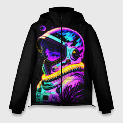 Мужская зимняя куртка 3D Девчонка-космонавт - неоновое свечение