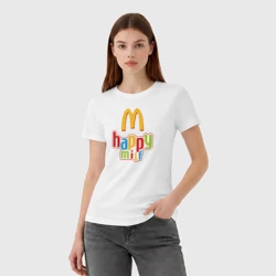 Женская футболка хлопок Happy MILF - антибренд - фото 2