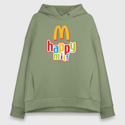 Женское худи Oversize хлопок Happy MILF - антибренд