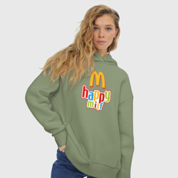 Женское худи Oversize хлопок Happy MILF - антибренд - фото 2