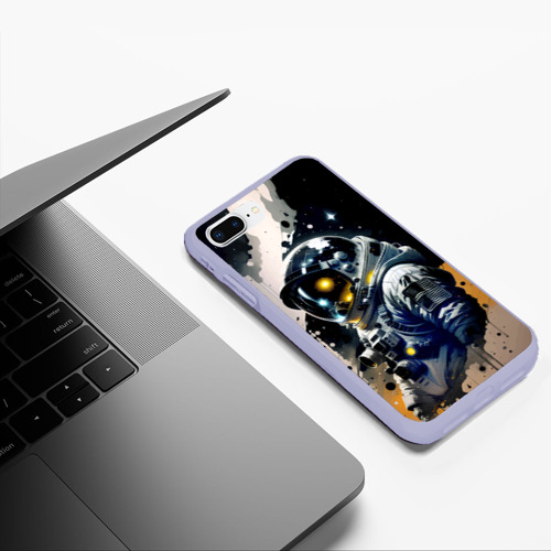 Чехол для iPhone 7Plus/8 Plus матовый Космонавт в скафандре - набросок, цвет светло-сиреневый - фото 5
