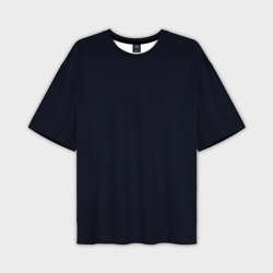 Глубокий чёрно-синий однотонный – Мужская футболка oversize 3D с принтом купить со скидкой в -50%