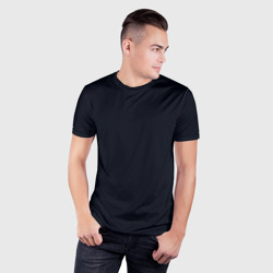 Мужская футболка 3D Slim Глубокий чёрно-синий однотонный - фото 2