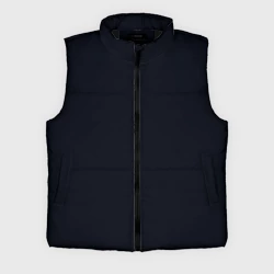 Мужской жилет утепленный 3D Глубокий чёрно-синий однотонный