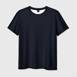 Мужская футболка 3D Глубокий чёрно-синий однотонный