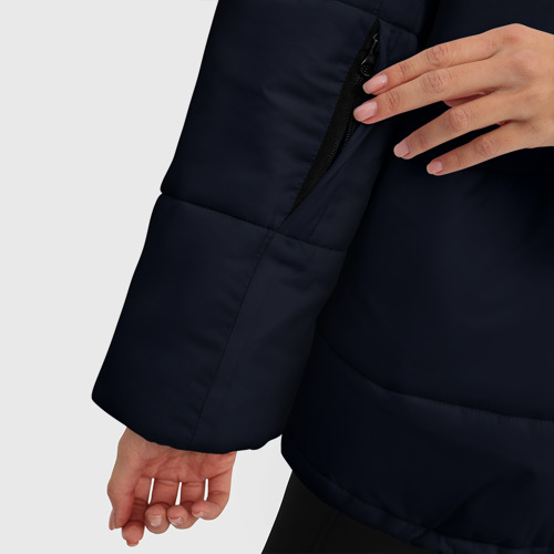 Женская зимняя куртка 3D с принтом Глубокий чёрно-синий однотонный, фото #4