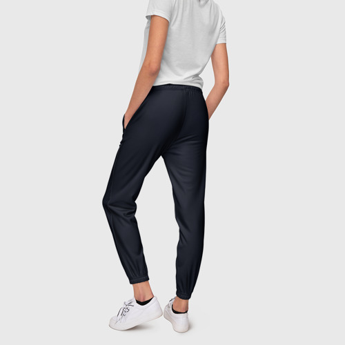 Женские брюки 3D Глубокий чёрно-синий однотонный, цвет 3D печать - фото 4