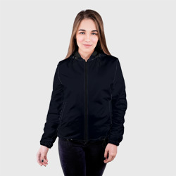 Женская куртка 3D Глубокий чёрно-синий однотонный - фото 2