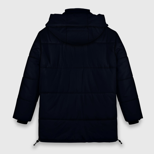 Женская зимняя куртка 3D с принтом Глубокий чёрно-синий однотонный, вид сзади #1