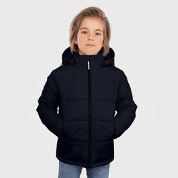 Зимняя куртка для мальчиков 3D Глубокий чёрно-синий однотонный - фото 2
