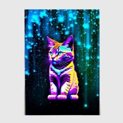 Постер Космический котёнок - звездопад